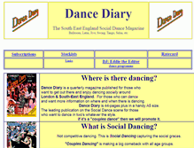 Tablet Screenshot of dancediary.co.uk
